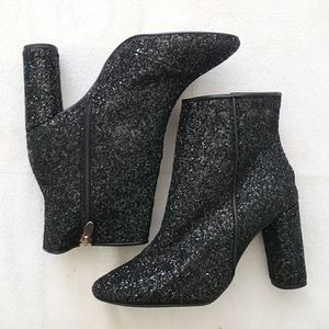 Women Black Glitter Boots EU 37